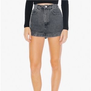 High rise American apparel grey denim shorts